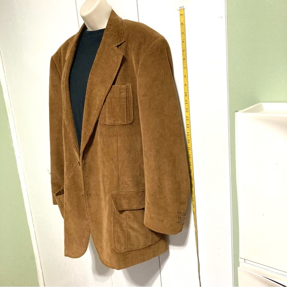 Brown Corduroy Suit Blazer Jacket Coat Brown G-III Apparel Men's XL - Picture 3 of 15